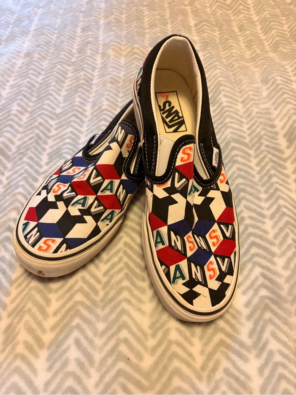 Vans Slip-On Sneakers in Red, Blue, Black, White